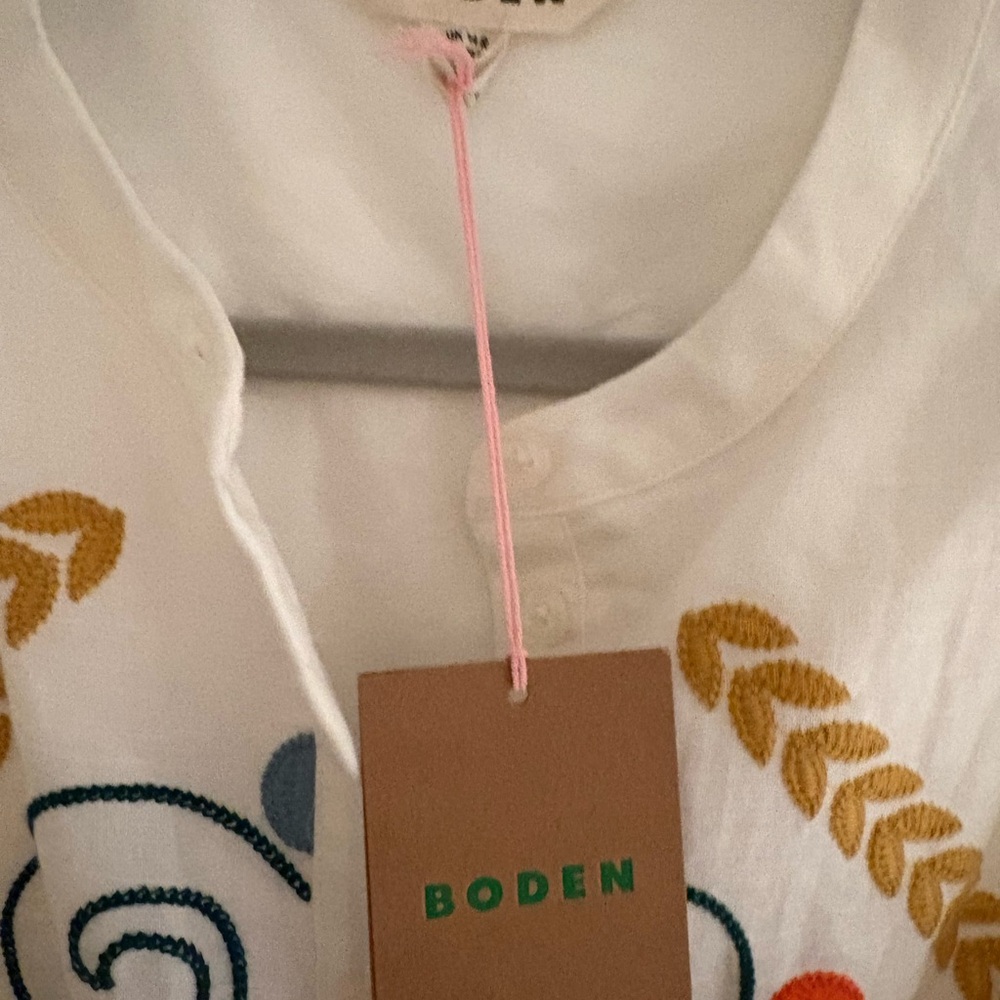Boden dress NWT Ruby linen blend embroidered dress US 10 stunning current D1273 - Picture 10 of 12